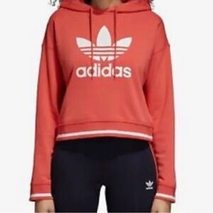 SOLD adidas Coral Red Trefoil Hoodie Sweatshirt